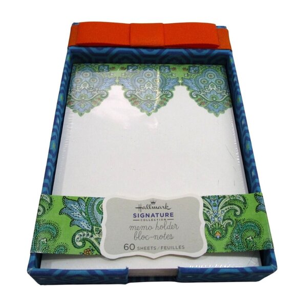 Hallmark Signature Memo Holder With 60 Sheets & Decorative Box With Ribbon - Picture 1 of 12